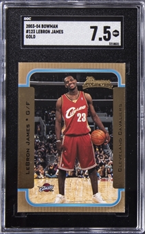 2003 Bowman Gold #123 LeBron James Rookie Card - SGC NM+ 7.5